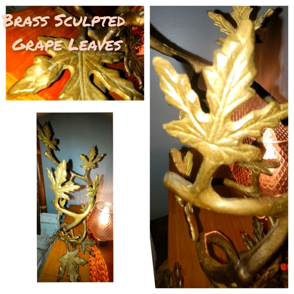 Brass Sculpted Grape Leaves Holder